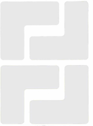 ToughStripe® Floor Marking Tape L-Shaped Corner Marks - Polyester, Solid Color, White, 2" x 5"