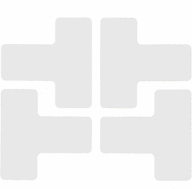ToughStripe® Floor Marking Tape T-Shaped Marks - Polyester, Solid Color, White, 2" x 5"