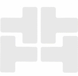 ToughStripe® Floor Marking Tape T-Shaped Marks - Polyester, Solid Color, White, 2" x 5"
