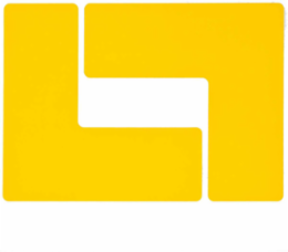 ToughStripe® Floor Marking Tape L-Shaped Corner Marks - Polyester, Solid Color, Yellow, 3" x 8"
