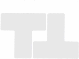 ToughStripe® Floor Marking Tape T-Shaped Marks - Polyester, Solid Color, White, 3" x 8"