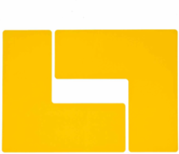 ToughStripe® Floor Marking Tape L-Shaped Corner Marks - Polyester, Solid Color, Yellow, 4" x 10"
