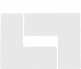 ToughStripe® Floor Marking Tape L-Shaped Corner Marks - Polyester, Solid Color, White, 4" x 10"