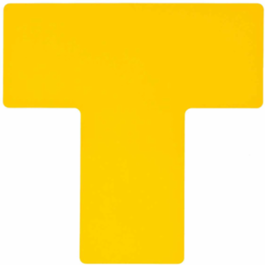 ToughStripe® Floor Marking Tape T-Shaped Marks - Polyester, Solid Color, Yellow, 4" x 10"