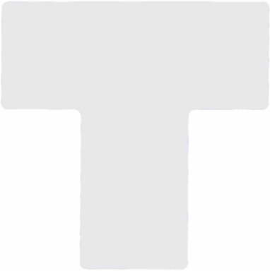 ToughStripe® Floor Marking Tape T-Shaped Marks - Polyester, Solid Color, White, 4" x 10"