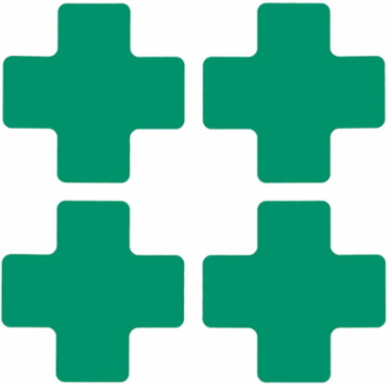 ToughStripe® Floor Marking Tape Cross-Shaped Center Marks - Polyester, Solid Color, Green, 2" x 5"