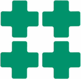 ToughStripe® Floor Marking Tape Cross-Shaped Center Marks - Polyester, Solid Color, Green, 2" x 5"