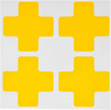 ToughStripe® Floor Marking Tape Cross-Shaped Center Marks - Polyester, Solid Color, Yellow, 2" x 5"