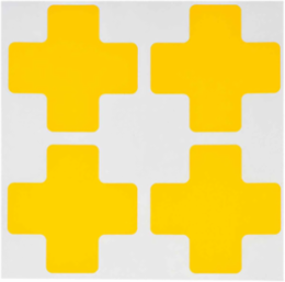 ToughStripe® Floor Marking Tape Cross-Shaped Center Marks - Polyester, Solid Color, Yellow, 2" x 5"