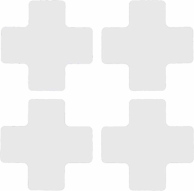 ToughStripe® Floor Marking Tape Cross-Shaped Center Marks - Polyester, Solid Color, White, 2" x 5"