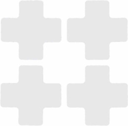 ToughStripe® Floor Marking Tape Cross-Shaped Center Marks - Polyester, Solid Color, White, 2" x 5"