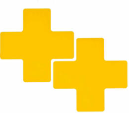 ToughStripe® Floor Marking Tape Cross-Shaped Center Marks - Polyester, Solid Color, Yellow, 3" x 8"