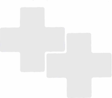 ToughStripe® Floor Marking Tape Cross-Shaped Center Marks - Polyester, Solid Color, White, 3" x 8"