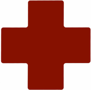 ToughStripe® Floor Marking Tape Cross-Shaped Center Marks - Polyester, Solid Color, Red, 4" x 10"