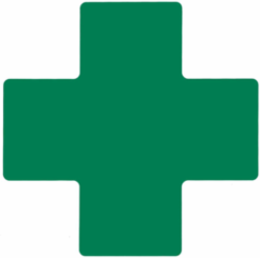 ToughStripe® Floor Marking Tape Cross-Shaped Center Marks - Polyester, Solid Color, Green, 4" x 10"