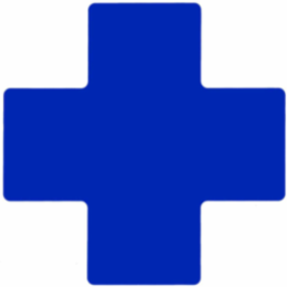 ToughStripe® Floor Marking Tape Cross-Shaped Center Marks - Polyester, Solid Color, Blue, 4" x 10"