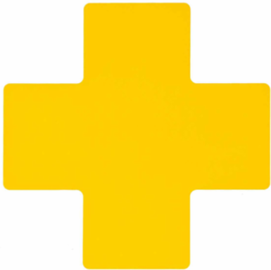ToughStripe® Floor Marking Tape Cross-Shaped Center Marks - Polyester, Solid Color, Yellow, 4" x 10"