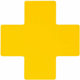 ToughStripe® Floor Marking Tape Cross-Shaped Center Marks - Polyester, Solid Color, Yellow, 4" x 10"
