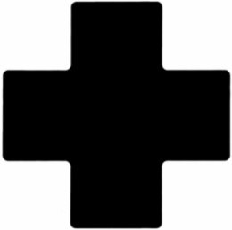 ToughStripe® Floor Marking Tape Cross-Shaped Center Marks - Polyester, Solid Color, Black, 4" x 10"