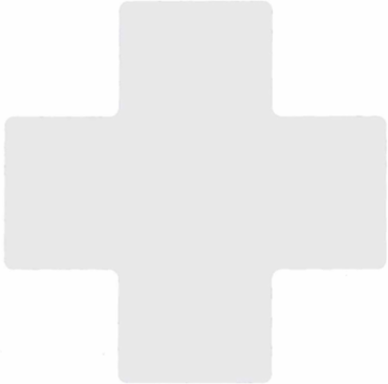 ToughStripe® Floor Marking Tape Cross-Shaped Center Marks - Polyester, Solid Color, White, 4" x 10"