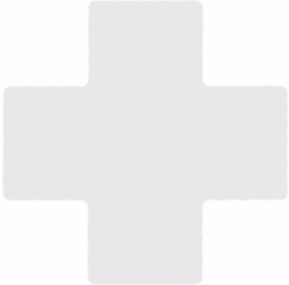 ToughStripe® Floor Marking Tape Cross-Shaped Center Marks - Polyester, Solid Color, White, 4" x 10"