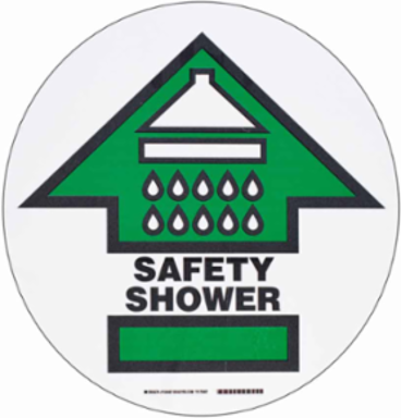 Floor Safety Shower Sign, 17" Dia x 0.011" D, Polyester