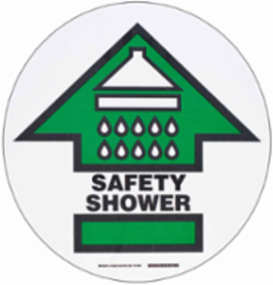 Floor Safety Shower Sign, 17" Dia x 0.011" D, Polyester