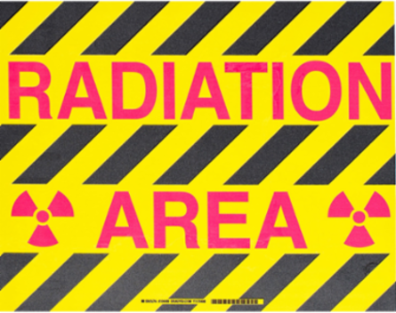 Floor Safety Sign, 14" H x 18" W x 0.011" D, Polyester, Black/Red on Yellow