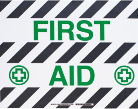 Floor Safety Sign, 14" H x 18" W x 0.011" D, Polyester, Black/Green on White