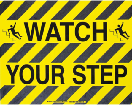 Floor Safety Sign, 14" H x 18" W x 0.011" D, Polyester