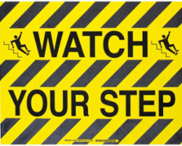 Floor Safety Sign, 14" H x 18" W x 0.011" D, Polyester