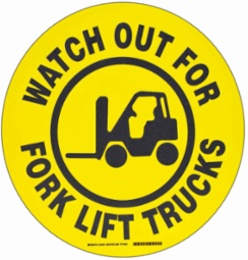Floor Safety Sign, 17" Dia x 0.011" D, Polyester