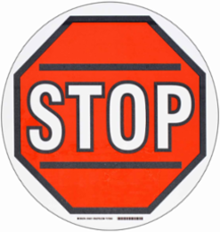 Floor Sign, 17" Dia x 0.011" D, Polyester