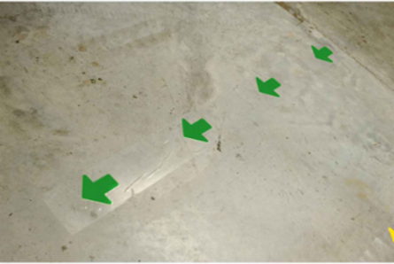 ToughStripe® Floor Marking Tape Arrows - Polyester, Solid Color, Green, 2" x 5" x 100'