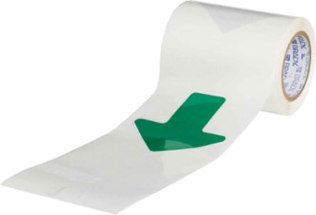 ToughStripe® Floor Marking Tape Arrows - Polyester, Solid Color, Green, 2" x 5" x 100'