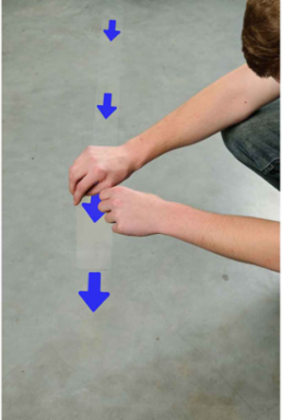 ToughStripe® Floor Marking Tape Arrows - Polyester, Solid Color, Blue, 2" x 5" x 100'