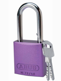Aluminum Padlock - 6-Pin Cylinder, 1.5 Inch Shackle Clearance, Anti-Spark, Purple