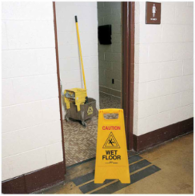 CAUTION Wet Floor Heavy Duty Floor Stands, 24.5" H, Black/Red on Yellow