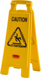 CAUTION Heavy Duty Floor Stand, 24 Inch H x 12 Inch W, Polypropylene, Non-Reflective