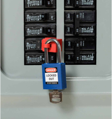 Nonconductive Nylon Padlock - 1.75 in H x 1.5 in W x 0.8 in D, 6-Pin Cylinder, Keyed Different