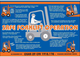 Safe Forklift Operation Poster, 20" H x 29" W, Blue