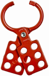 Aluminum Economy Lockout Hasp, 1.5 Inch Diameter Jaws, Scissor-Action, Red