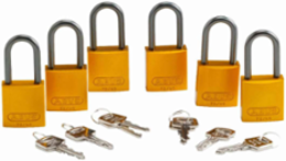 Aluminum Padlock 1.6 Inch x 1.5 Inch, 6-Pin Cylinder, Keyed Alike