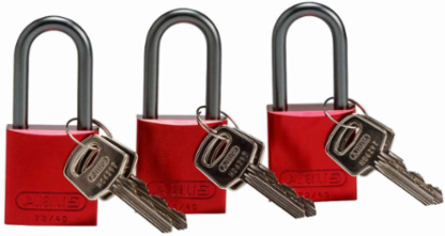 Standard Size Aluminum Padlocks - 6-Pin Cylinder, 1.5 in. Shackle Clearance, Keyed Alike