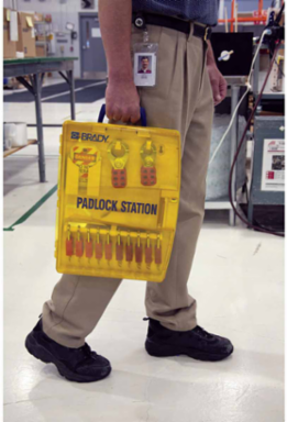 Portable Padlock Station with Carrying Handle, 17 Inch H x 13.25 Inch W x 2.5 Inch D