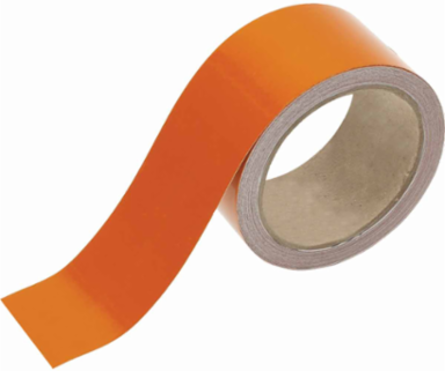 Reflective Banding Tape for Pipe Marking - Roll Form, Reflective Vinyl, Orange, 2" x 30'