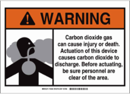 WARNING Carbon Dioxide Gas Can Cause Injury Or Death... Sign, 10" H x 14" W x 0.06" D, Polystyrene