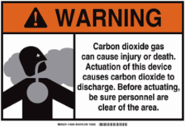 WARNING Carbon Dioxide Gas Can Cause Injury Or Death... Sign, 10" H x 14" W x 0.035" D, Aluminum