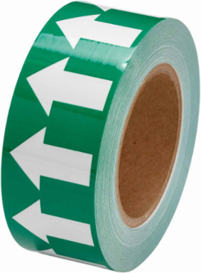 Pipe Marking Tape, 2" W x 30 yd L x 0.006" D, White on Green
