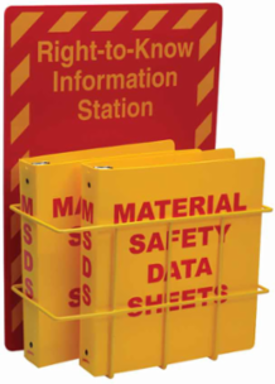 Two Binder RTK Compliance Center, Backboard Color: Yellow on Red